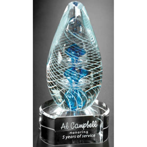 Occasion Clear Glass Horizontal Rectangle Award with Base