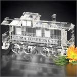 Caboose Train Crystal Award Trophy