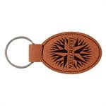 Rawhide Leatherette Oval Keychain