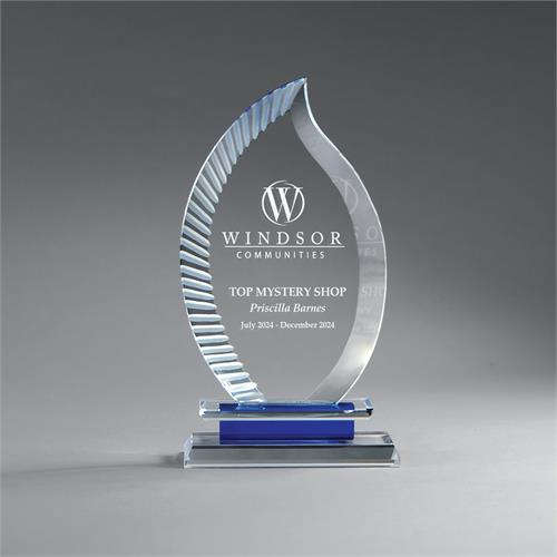 Carved Flame with Blue Accent Award