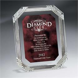 Blue Diamond Carve Lucite Octagon Plaque