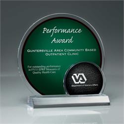 Green Arched Brilliance Award on Clear Base