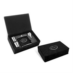 Leatherette Flask Gift Set