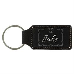 Leatherette Rectangle Keychain Large