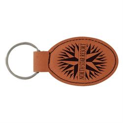 Rawhide Leatherette Oval Keychain