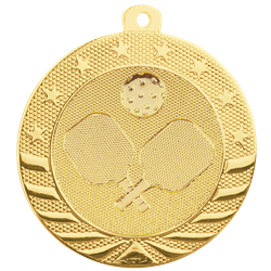 2" Bright Gold Pickleball Starbrite Medal